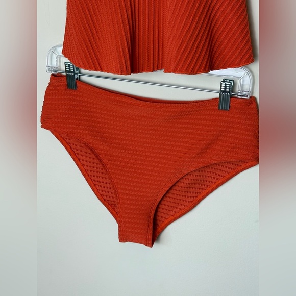 Cupshe Bold Orange Textured Swimwear. NWT - Picture 3 of 10